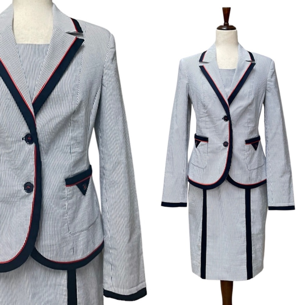 Chopin Roma 2 Piece Pin Stripe dress Blazer Set